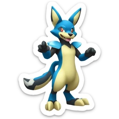 Lucario-Zeraora full body sticker