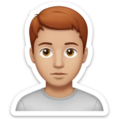 Light skinned man with short auburn hair and brown eyes sticker