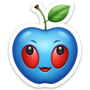 Une  cerise bleu  ios 8 sticker