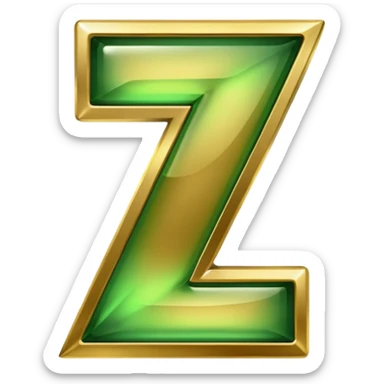 number 7 in golden and green shadows sticker