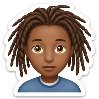short, brown skin, short locs sticker
