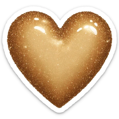 A beige and brown sparkling heart sticker