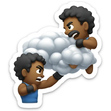 Tussling fighting cloud  sticker