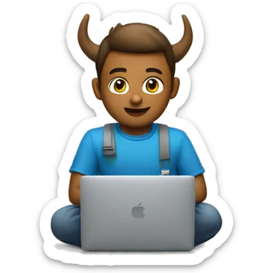 A young buck coding on a MacBook. sticker