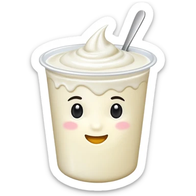 a cup of yoghurt sticker