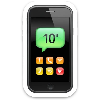 celular con llamada que diga "cliente 10" sticker