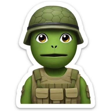 Army soldier turtle sticker