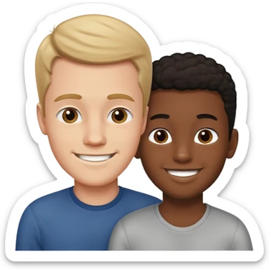 Tall white guy with black kid sticker