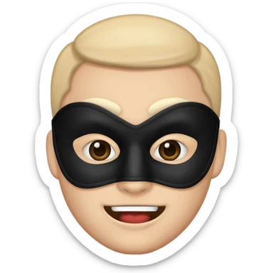 criminal emoji with mischievous expression and black mask sticker