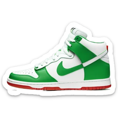 green and white sneakers nike b dunk sticker