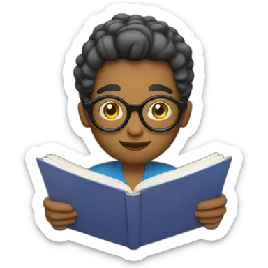 a media specialist reading a book sticker