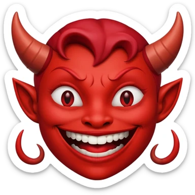 I need a devil with a lipstick grin emoji sticker