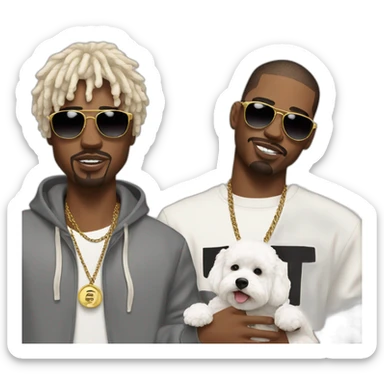 rappers men with bichon sticker