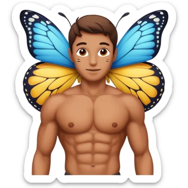 Butterfly with abs  sticker