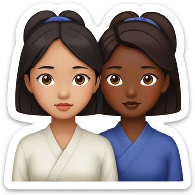 two asian girls blackhole sticker