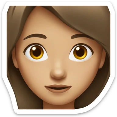 short brown hair girl with brown eyes sticker