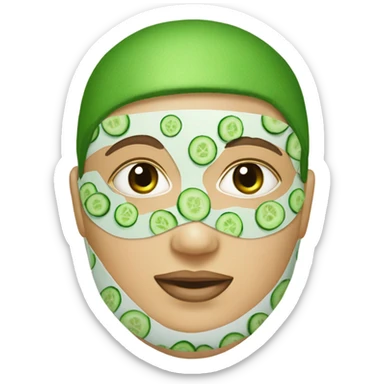 spa face mask cucumber sticker