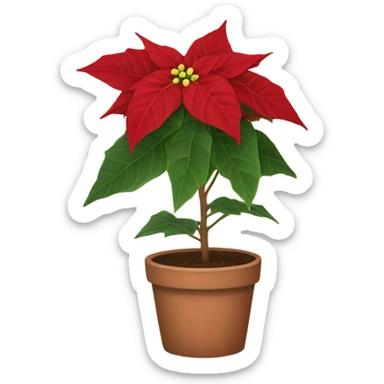 Poinsettia potted sticker