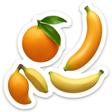 Two oranges and a banana in the middle  sticker