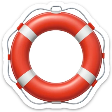 lifebuoy object icon, red and white float ring, glossy plastic texture, pool safety equipment, 3D cartoon, mobile game icon style, centered, clean background, no text, no watermark
 sticker