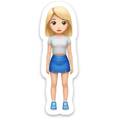 Young girl in a tight miniskirt sticker