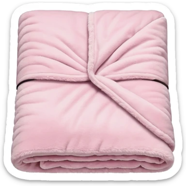 Light pink,fluffy folded blanket, single, view from top sticker