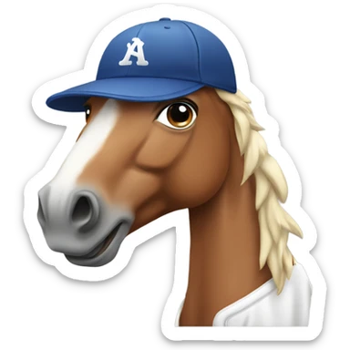 horse with baseball hat sticker