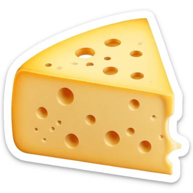Wedge of yellow cheese with small holes sticker