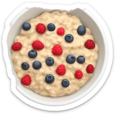 Oatmeal porridge with berries and fruits in a bowl  sticker