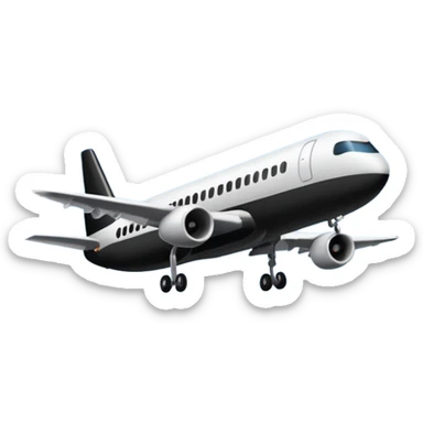 airplane departure black sticker