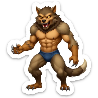 Werewolf mixed with a monster  full body sticker