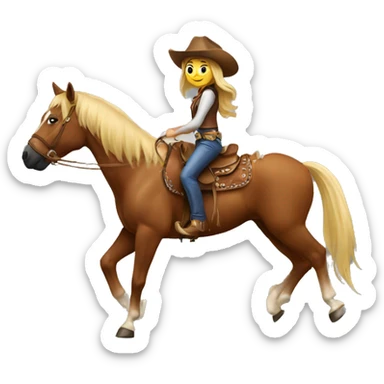 Cowgirl riding a horse  sticker