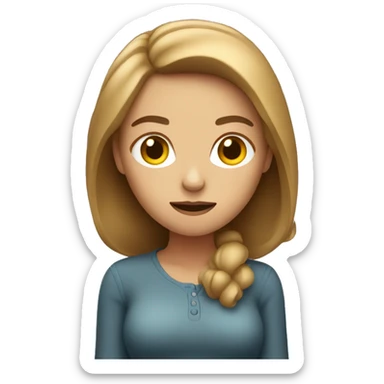 shrugging emoji woman with light brown hair sticker