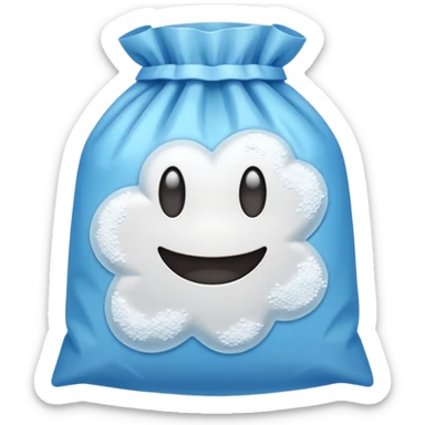 Plastic bag half full of white powder sticker