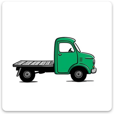 ZIL 130 Soviet truck with green cabin and flatbed, classic vintage Russian truck from 1960s sticker