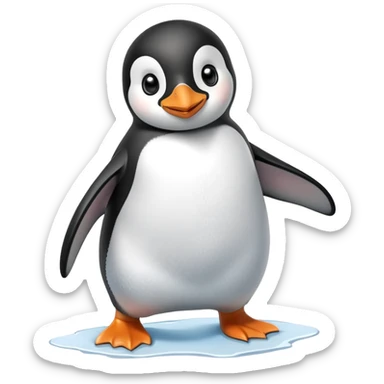 A cute penguin waddles happily across the ice, spreading joy with every step sticker