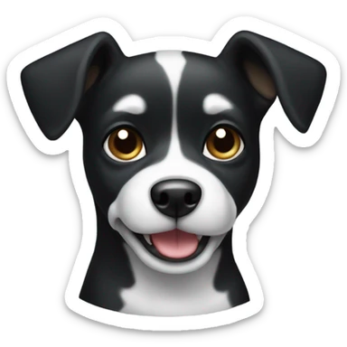 Black small dog with White spot sticker