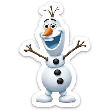 Olaf bow down to say thank you sticker