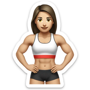 White brunette Female athlete doing crossfit sticker