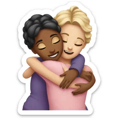 Sisters hugging sticker