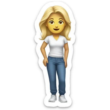 Blonde female Teacher wearing sweatpants sticker