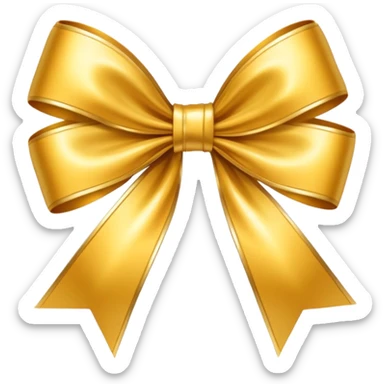 Golden bow with medium length long ends  sticker