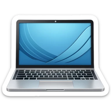 3D minimal icon of a premium silver or whity laptop with a clear #FF3D00 accent, clean, modern, high-end tech style. sticker
