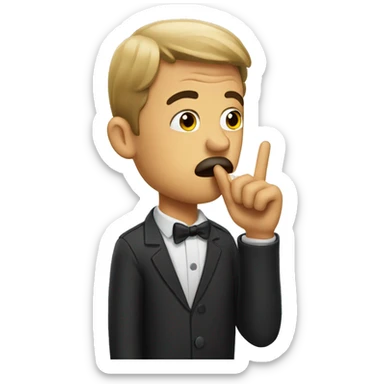 man finger on lips sticker