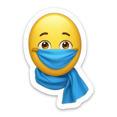 gelbes Herz mit blauem Schal sticker