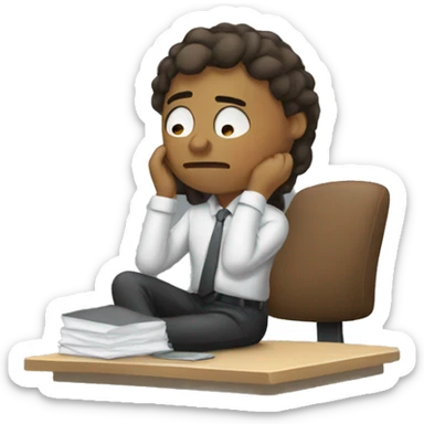 Tired at work  sticker