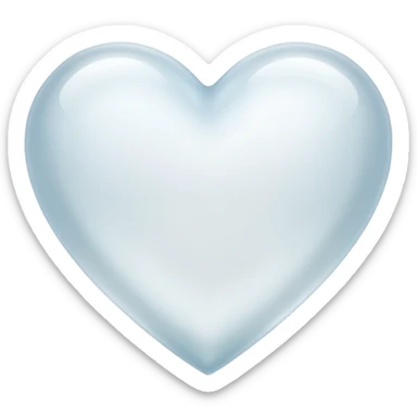 clear white heart with a frosted glass look sticker