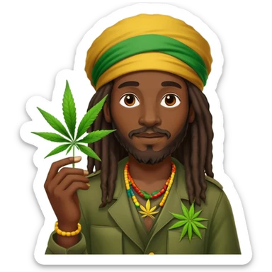 Rasta with canabis sticker