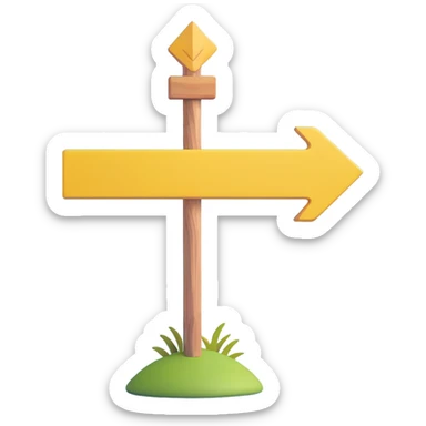 wooden post with yellow arrow sign pointing the way, Camino de Santiago sticker