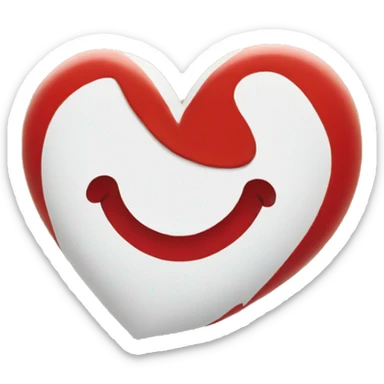 half of a red heart sticker